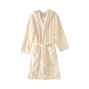 冬季加厚浴袍女裹浴巾可穿式2025新款浴裙吸水速干睡袍珊瑚绒浴衣