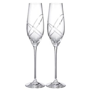 【刻字】RoyalDoulton皇家道尔顿水晶玻璃香槟杯酒杯一对结婚礼物