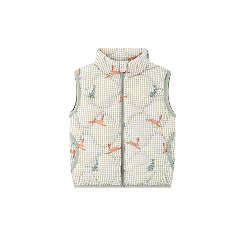 Milkbarn2026秋冬新品儿童轻薄羽绒服马甲宝宝立领白鸭绒背心保暖