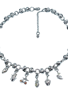 原创小水果钛钢choker项链锁骨链