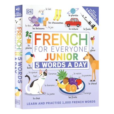 DK 5 Words a Day French German Spanish Italian for Everyone Junior 每天五个单词 法语 德语 西班牙语 意大利语教程 英文原版