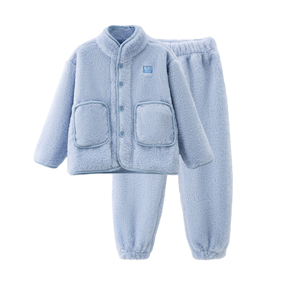 儿童法兰绒睡衣男童加厚睡衣女童冬季家居服青少年亲子2025新款