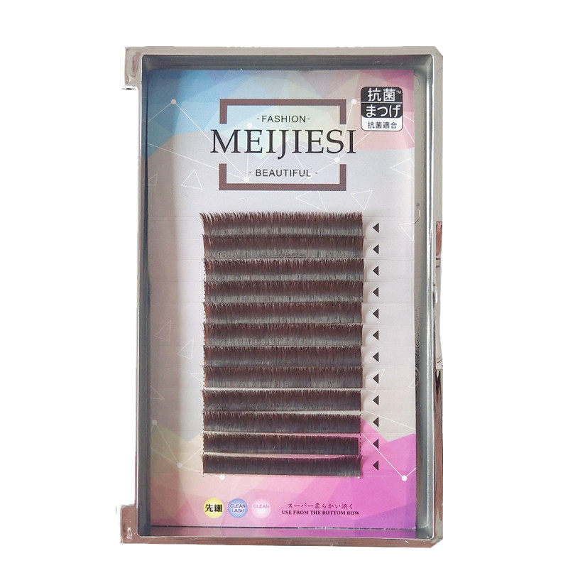 0.07焦糖色一秒开花山茶花嫁接睫毛自动开花超软浓密假睫毛山茶花