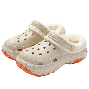 加绒洞洞鞋冬季手术室可拆卸棉拖鞋男款2025新款防滑防水保暖棉鞋