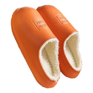 防水棉拖鞋女冬包跟室内家居保暖月子鞋秋冬季情侣可外穿棉鞋男士