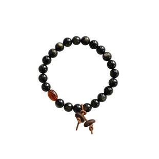 大仙的串儿《落日特调》黑曜石手链双猫眼情侣手串咖啡豆男生礼物