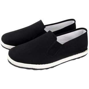 老北京千层底中老年工地轮胎底开车老八路黑布鞋大号冬季保暖棉鞋