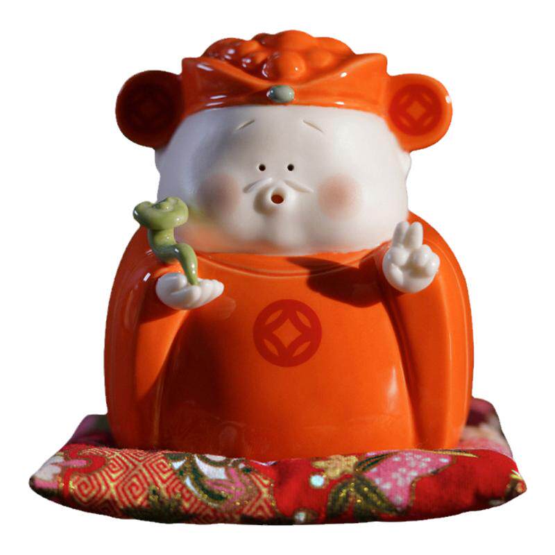 观山小社陶瓷招财财神桌面小摆件