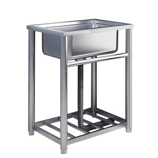 304不锈钢厨房水槽大单槽带支架家用洗菜盆加厚水池洗碗槽洗手池