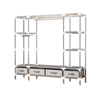 布衣柜家用卧室现代简约组装简易衣柜结实耐用出租房用衣橱收纳柜