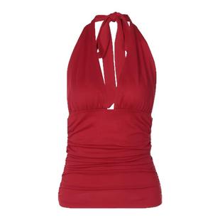 gusty高街御姐风深V挂脖绑带上衣女ins辣妹气质收腰露背吊带T恤潮