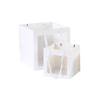 10个牛皮加宽底方体袋生日礼品袋手提包装袋纸袋娃娃玩具打包袋子