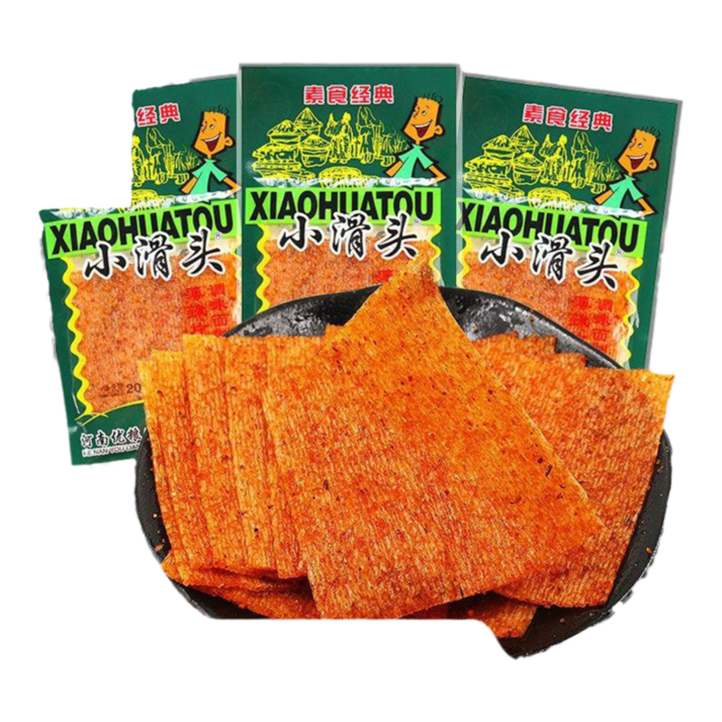 官方推荐小滑头辣条90豆皮儿时麻辣大辣片80回忆怀旧小零食辣条小