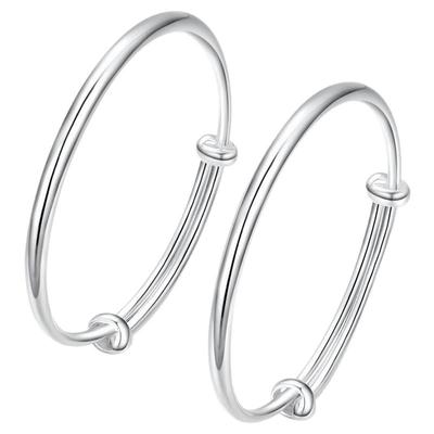 周大生纯银宝宝镯锁包满月礼物