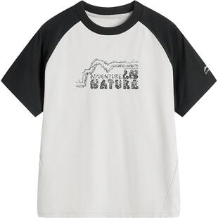 商场同款|李宁儿童凉感速干衣宽松短袖T恤男孩上衣男童装透气衣服