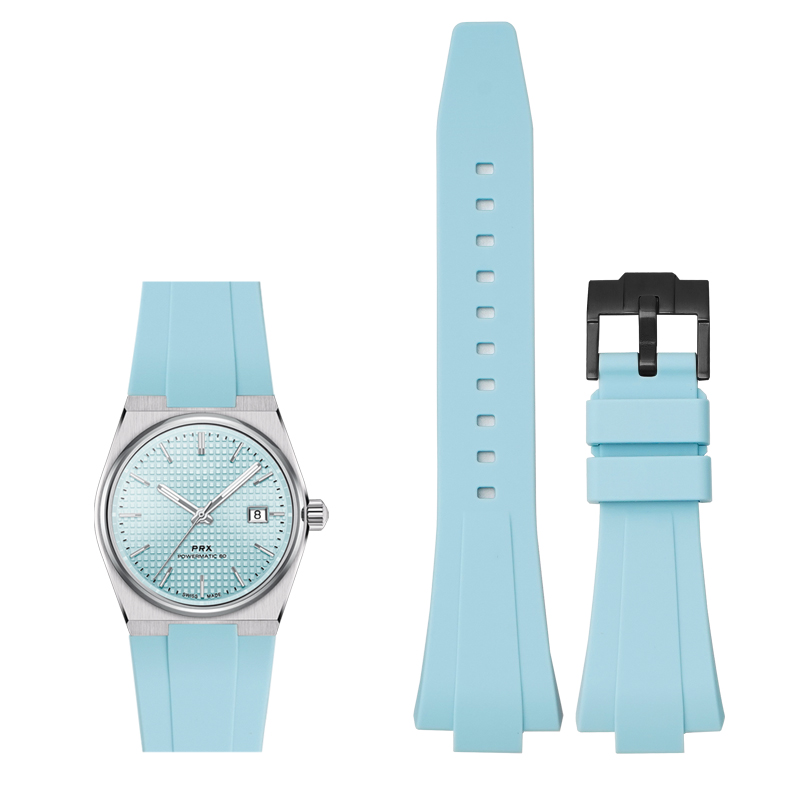 适配天梭prx表带11mm/12mm男女款TISSOT PRX超级玩家橡胶表带金扣