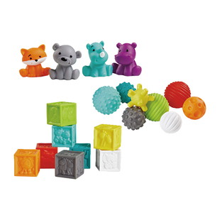 infantino婴蒂诺婴儿宝宝手抓球多纹理感知触感训练抓握玩具套装