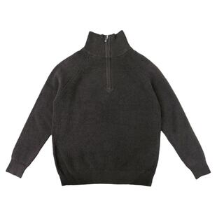 纯羊毛衫半开拉链粗针织美式休闲男宽松插肩高翻领秋冬保暖厚毛衣