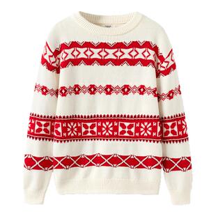 巴拉巴拉女童毛衣中大童费尔岛针织衫纯棉儿童打底衫秋冬款童装潮