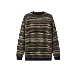 森马毛衫男2024冬新款经典撞色条纹针织衫宽松内搭上衣时尚情侣装