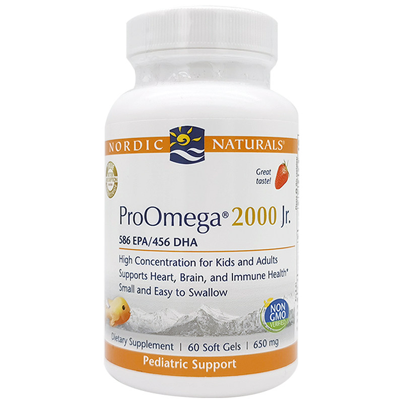 挪威鱼油儿童青少年DHA大脑发育视力60粒美国直邮Nordic Naturals