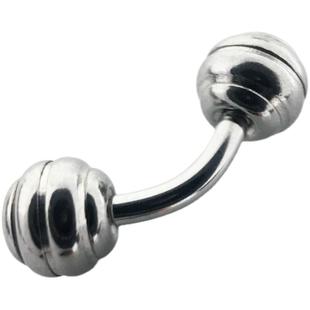 弯杆系带钉男士乳环穿刺饰品朋克钛钢球刻纹男性摩擦钉穿孔PA万能