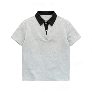 美式假两件短袖polo衫男款夏季痞帅高级感重磅t恤潮牌正肩上衣服