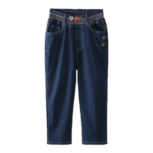 夏季薄款松紧腰七分牛仔裤女2026年新款高腰显瘦中裤夏天妈妈裤子