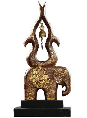 泰国东南亚风会所书架大象摆件