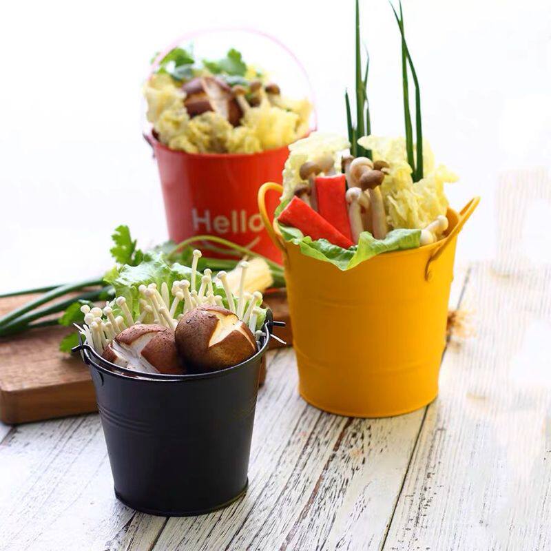 火锅店蔬菜桶青菜桶菌丸子刨冰桶薯条桶商用复古冰菇拼盘桶小吃