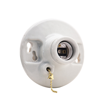 USLINSKY灵天灯底座250V美标UL认证白色陶瓷灯具E26-J002-K1TC