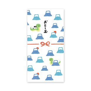 日本古川纸工蛇年烫金新年明信片创意插画礼金袋新年祝福红包