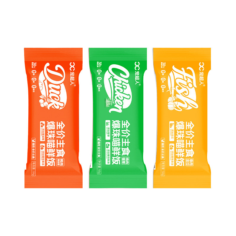 宠超人鸡肉猫草猫饭湿粮包