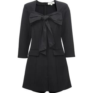 Vero Moda奥莱连体短裤子女秋冬清仓简约优雅蝴蝶结七分袖百搭