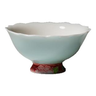 里作原创手绘月季花花口主人杯景德镇高颜值粉彩茶杯功夫茶具茶杯