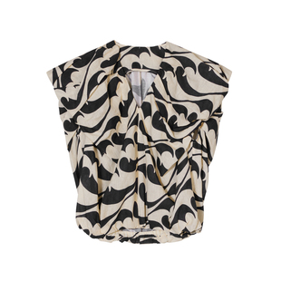 【淘宝专享】JNBY/江南布衣春夏衬衫亚麻宽松无袖V领短款印花衬衣