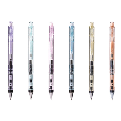 爱加中性笔AK2566按动式糖果低重心透明杆AS双珠笔头速干顺滑水笔学生用刷题考试黑笔0.5办公签字笔