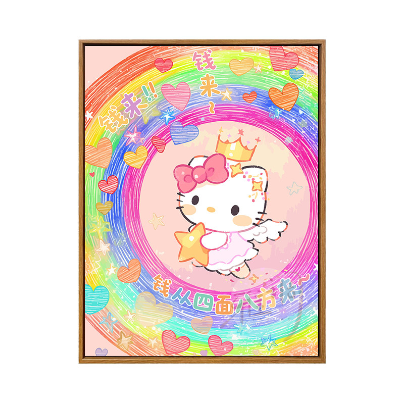 雅调好运HelloKitty数字油画diy