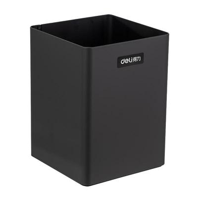 得力方形金属笔筒得力