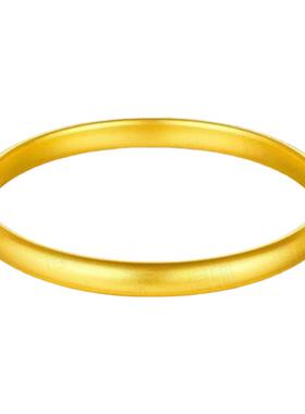 金包银泥鳅背古法手镯女款百福莲花心经亮面传承素圈闭口镯子手环