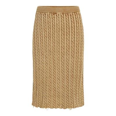 ochirly欧时力 绞花肌理感针织半身裙女复古高腰直筒裙2024秋冬