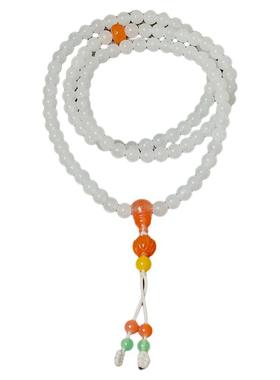 新疆天然和田玉羊脂白玉圆珠礼物