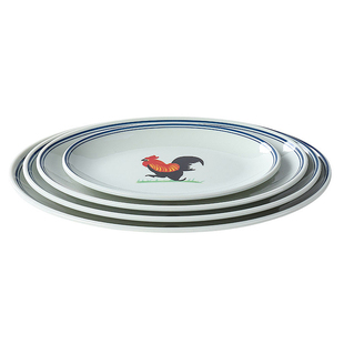 密胺餐具仿古公鸡酒店椭圆形鱼盘创意餐厅大排档炒菜盘子商用塑料