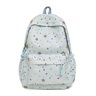 书包ins小众初中女生高中生蓝色系可爱星星高颜值大容量双肩包女