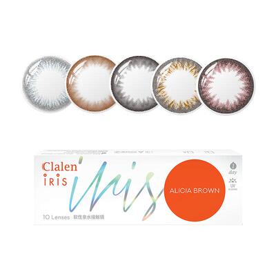 韩国clalen茵洛美瞳女日抛盒10片装iris隐形近视眼镜官网旗舰正品