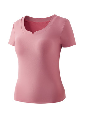 凡圣瑜伽服金标裸感运动带胸垫一体杯简约新中式瑜伽短袖FC15368