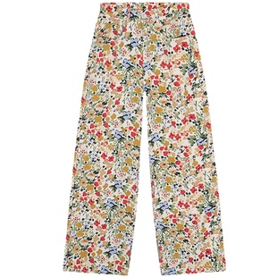 今屿花花白色碎花牛仔裤2025年新款女夏季薄款高腰阔腿宽松设计感