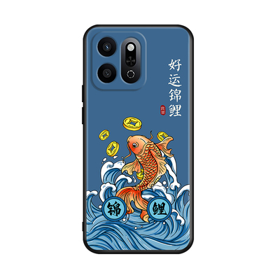 luckrider适用于荣耀Play9T新中式手机壳荣耀畅玩60plus锦鲤彩绘alt-an00水墨画荣耀Play9T保护套alt-an00新