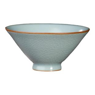 三勤堂汝窑茶杯斗笠杯家用功夫茶具品茗杯单杯开片汝瓷天青色陶瓷