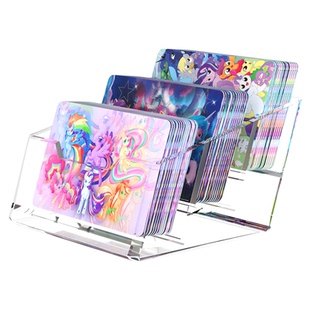 小马宝莉卡位盒收纳盒闪卡片分格展示架吧唧卡牌透明亚克力奥特曼卡片架座分卡位的盒子立式前台名片盒大容量